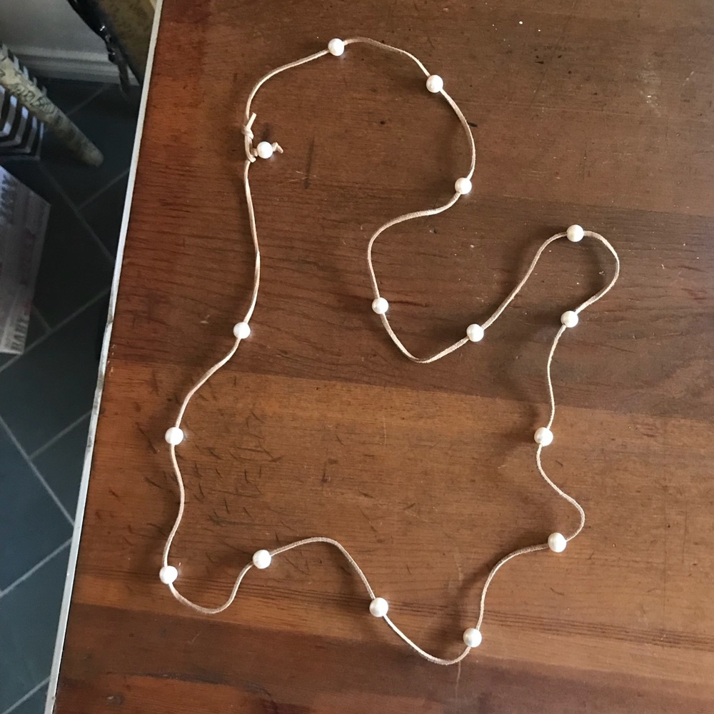 Pearl Leather Necklace